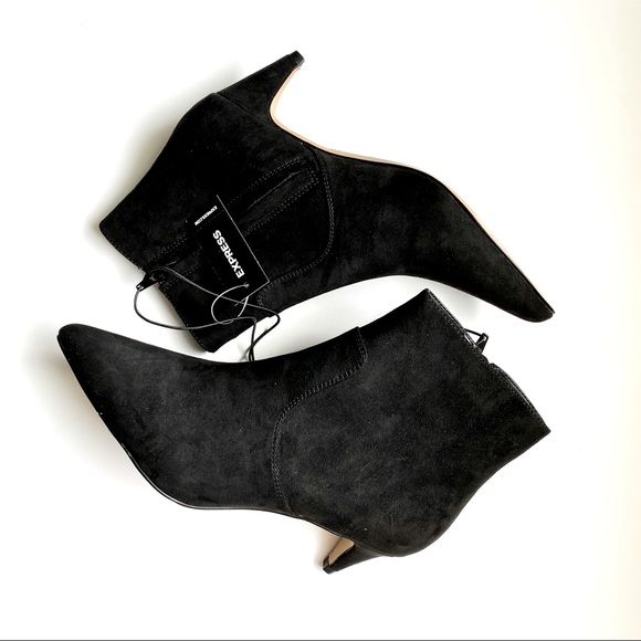 Express Shoes - NWT Express Suede Kitten Heel Booties
